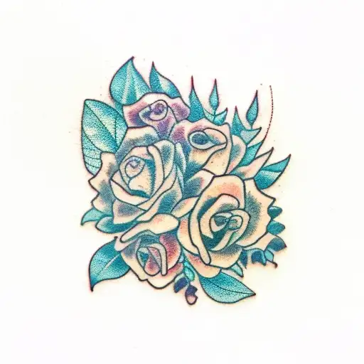 Color Cassette Tape With Flowers And Leaves