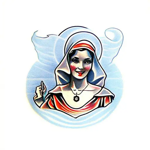 Mother Mary Holding Pistol