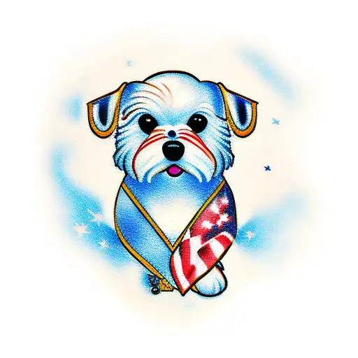 Maltese Dog Looking At Stars