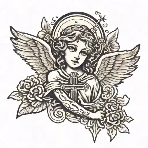 Christian Angel With A Cross