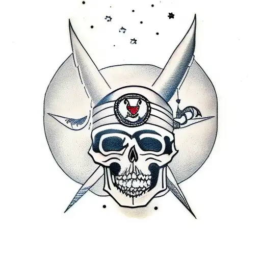 Artilery Cannons With Skull Tattoo