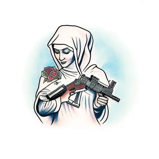 Mother Mary Holding Glock