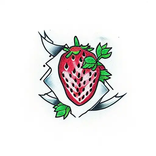 Strawberry Stabbed Through The Middle With A Dagger