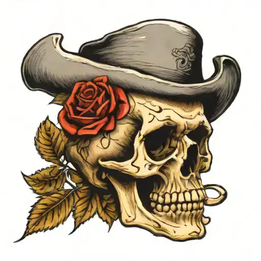 Skull With H Engraved On It Tattoo