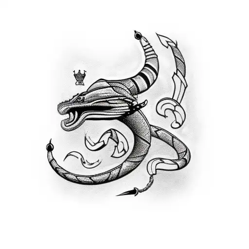 Royal Cobra In Black And White