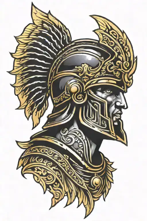 Black Color With Gold Trim Spartan