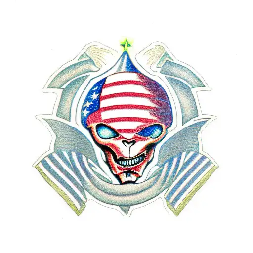 Alien With American Flag