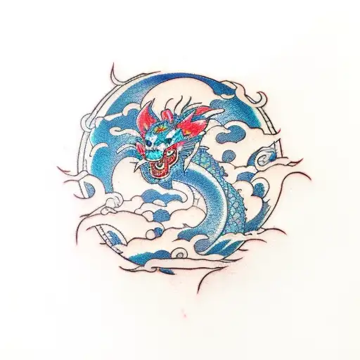 Incorporate Japanese Mythology Into A Traditional Tattoo Design Inspired By The Azure Dragon