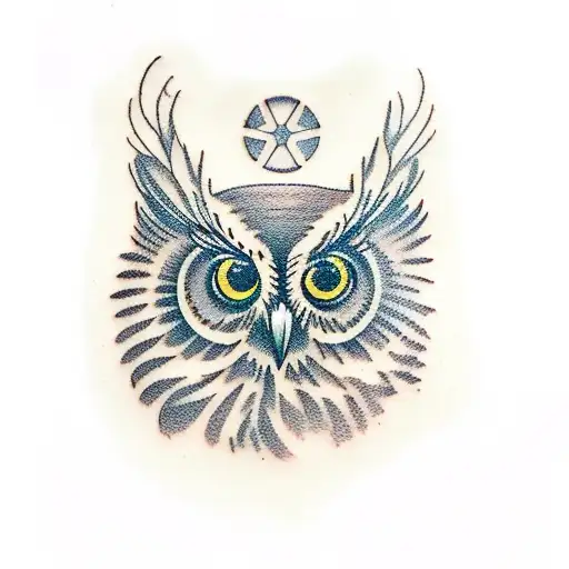 Fine Line Pine Tree Owl