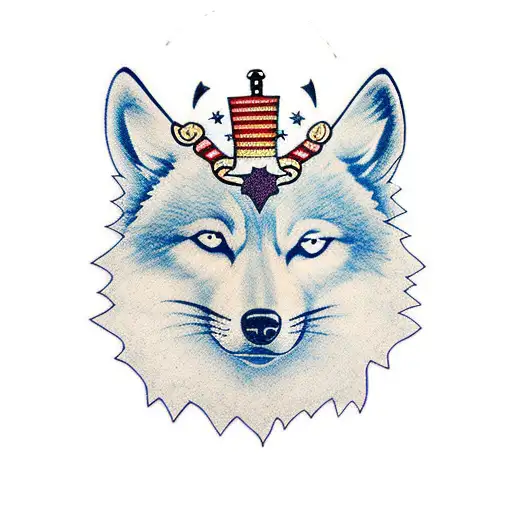 Girl With Wolf Head On Her Head