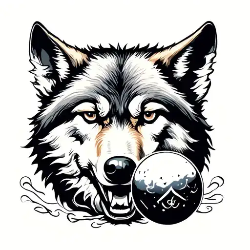 Wolf With Magicians Ball Surrounded