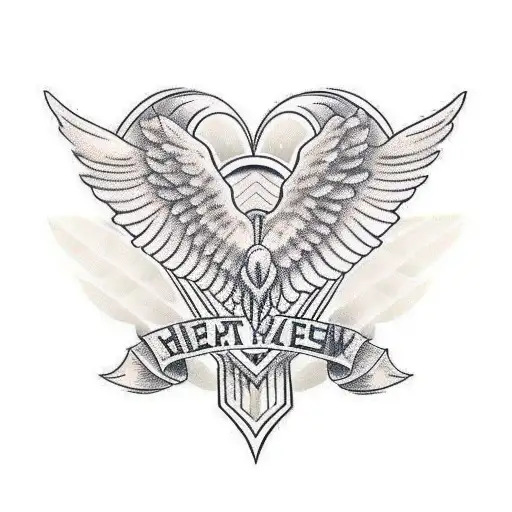 Heart Bow And Arrow Wings Halo Design