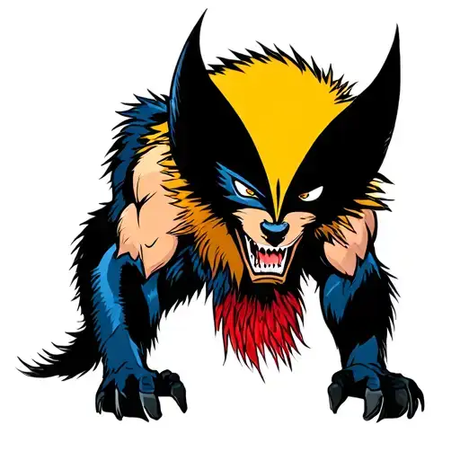 Anthropomorphic Punk Wolverine Animal
