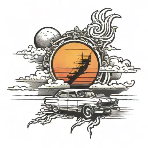 Vaz 2114 On A Sunset Sky