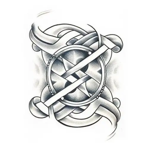 Braided Arm Band Tattoo Including Infinity Symbol