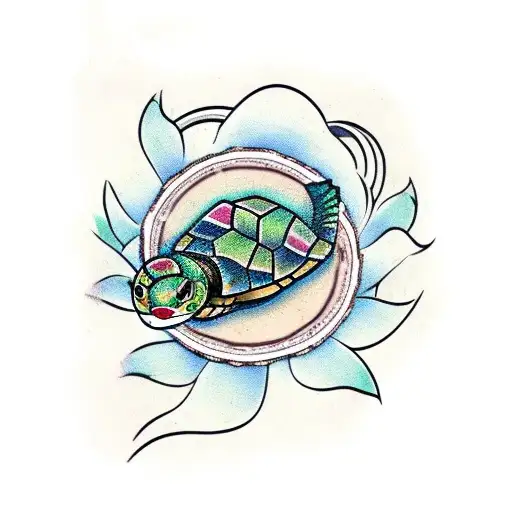 Turtle With Flower