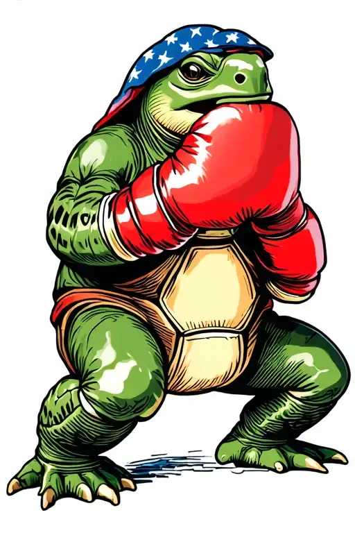 Turtle Wearing Boxing Gloves