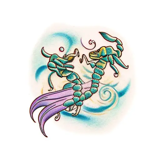 Two Scorpios Embracing A Leo