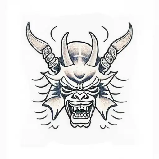 Oni Mask With Dog Bracelet