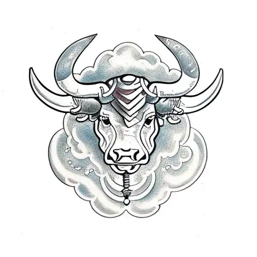 Taurus Bull With Glyph