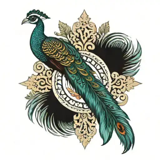 Incorporate A Peacock Feather Into A Portuguese Cross
