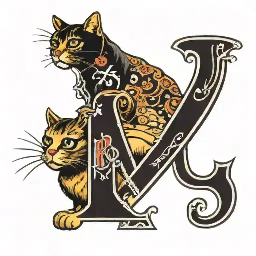Letter R And Cat