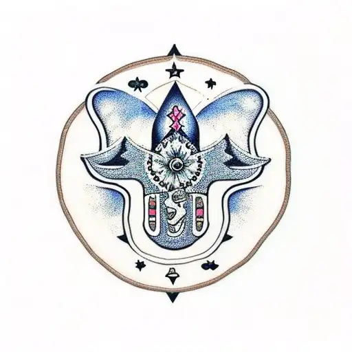 Hamsa With Cancer Starsign And Water