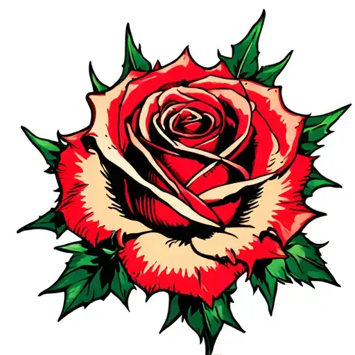 Red Rose With Edgy Thorns
