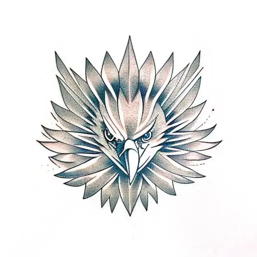 Eagle Tattoo With Geometries For Forearm
