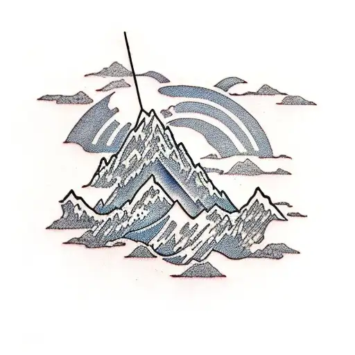 A Film Reel Unraveling Into A Mountain Range Silhouette