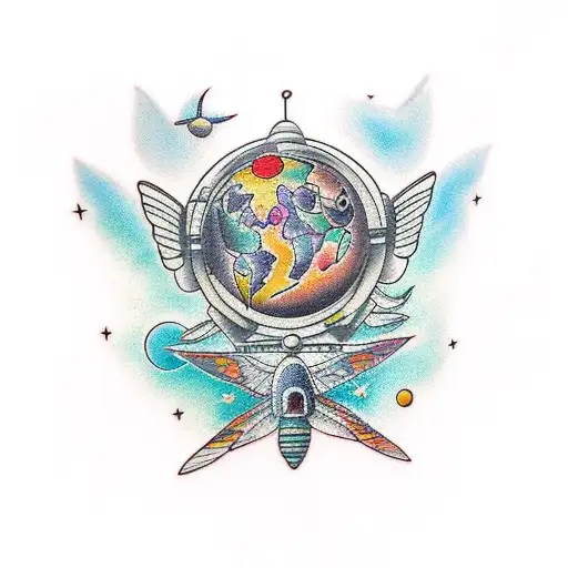 Space And Nature Around A Butterfly