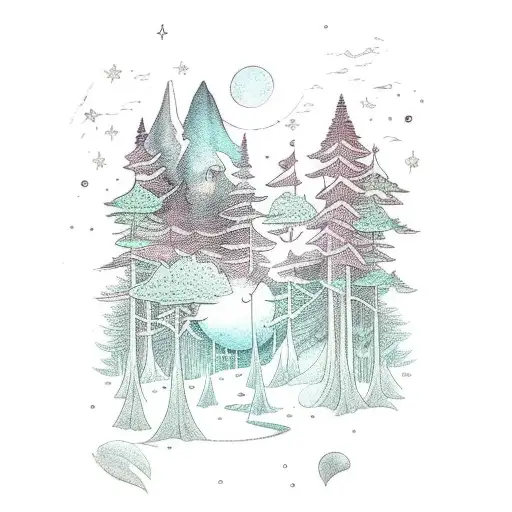 A Mystical Forest Scene With Hidden Magical Elements Like Spell Books And Cauldrons