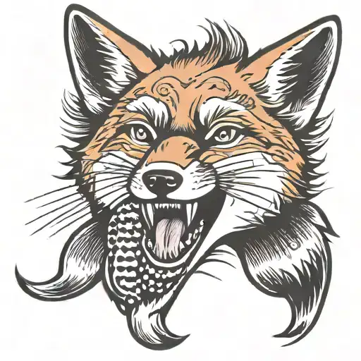 Fox With Fish In Mouth