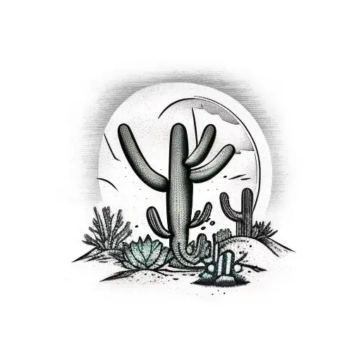 Saguaro Cactus With A Desert Background And Hunter Anne Written Underneath