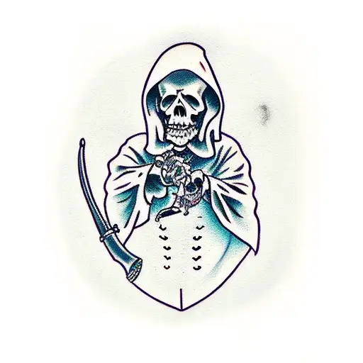 Grim Reaper Shooting Himself