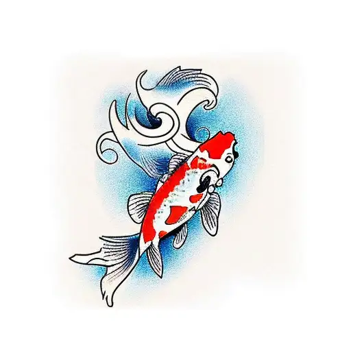 Koi Fish Leaning Left