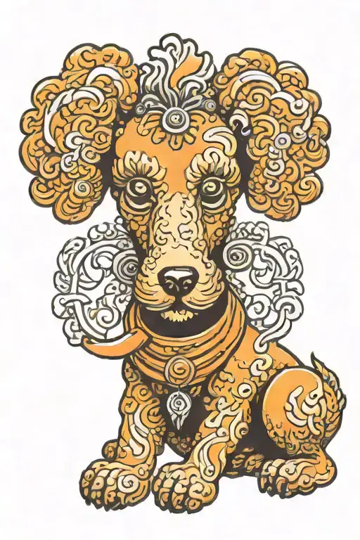 Orange Poodle With Foo Dog Traits