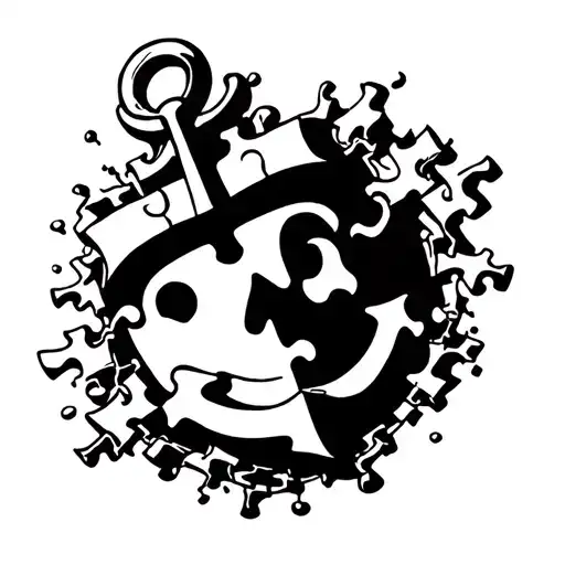 A Anchor Breaking Through A Puzzle Of A Happy Face