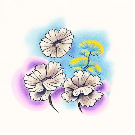 Violet And Mimosa Flowers With Grandma Writing Next To The Flowers