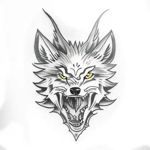 Fenrir Wolf With Mouth Open