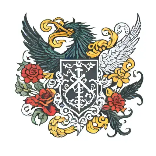 Perkins Family Crest In An Intricate Nordic Style