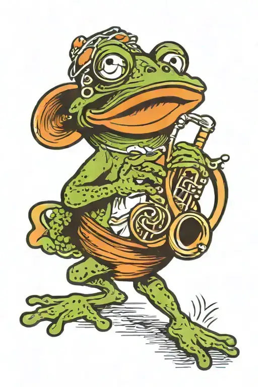 Frog Playing The Tuba