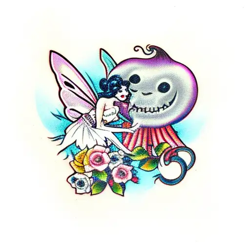 A Fairy And Ghoul Kissing