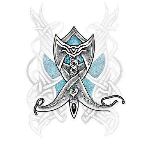 Celtic Style Dagger With A Snake Wrapped Around It