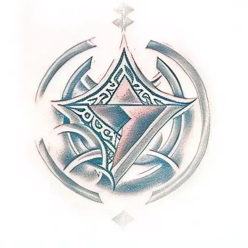 A Tattoo Depicting A Historical Templar Symbol Intertwined And Lots Of Motifs Around