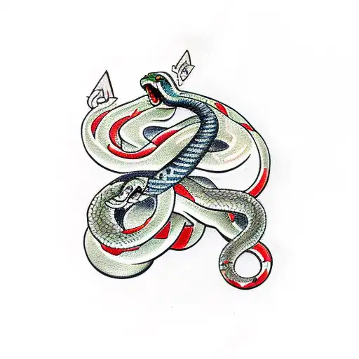 Snake Wrapped Around A Celtic Dagger