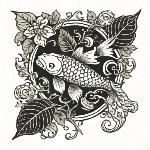 Koi Fish Surrounded By Vines