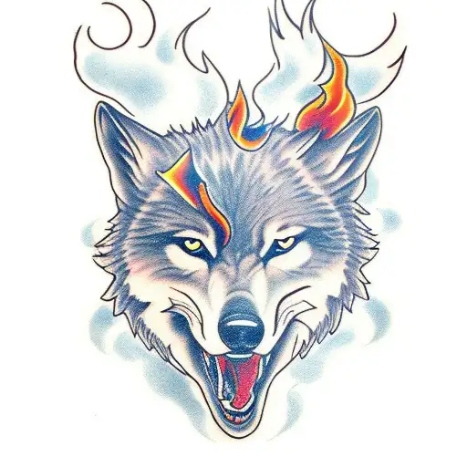 Wolf With Fire