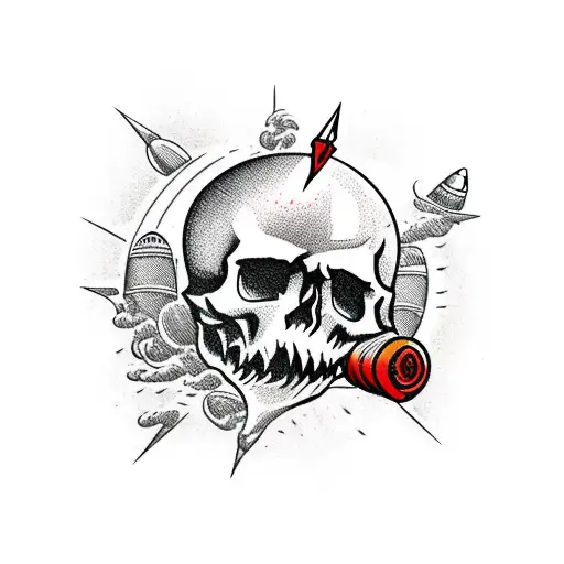 Himars Shooting Rockets With Skulls In Background