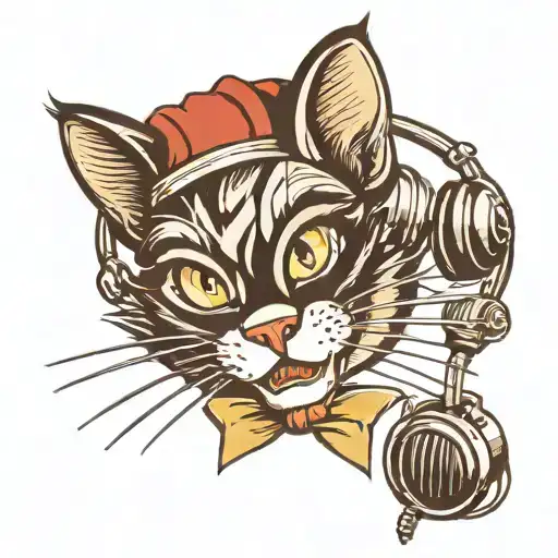 Sylvester Cat Wearing Headphones